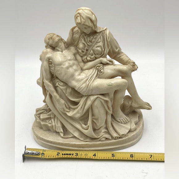 Michelangelo’s Pieta Sculpture by A. Santini: Madonna & Jesus after Crucifixion - Picture 12 of 16